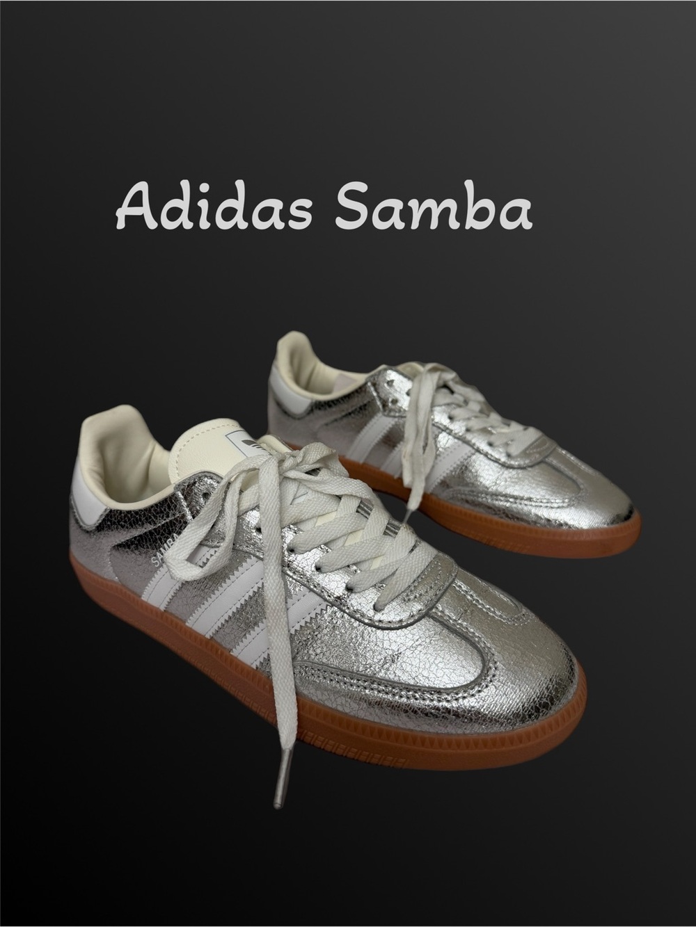 Adidas Samba OG Women’s Sz 7 Metallic Silver with Gum Sole